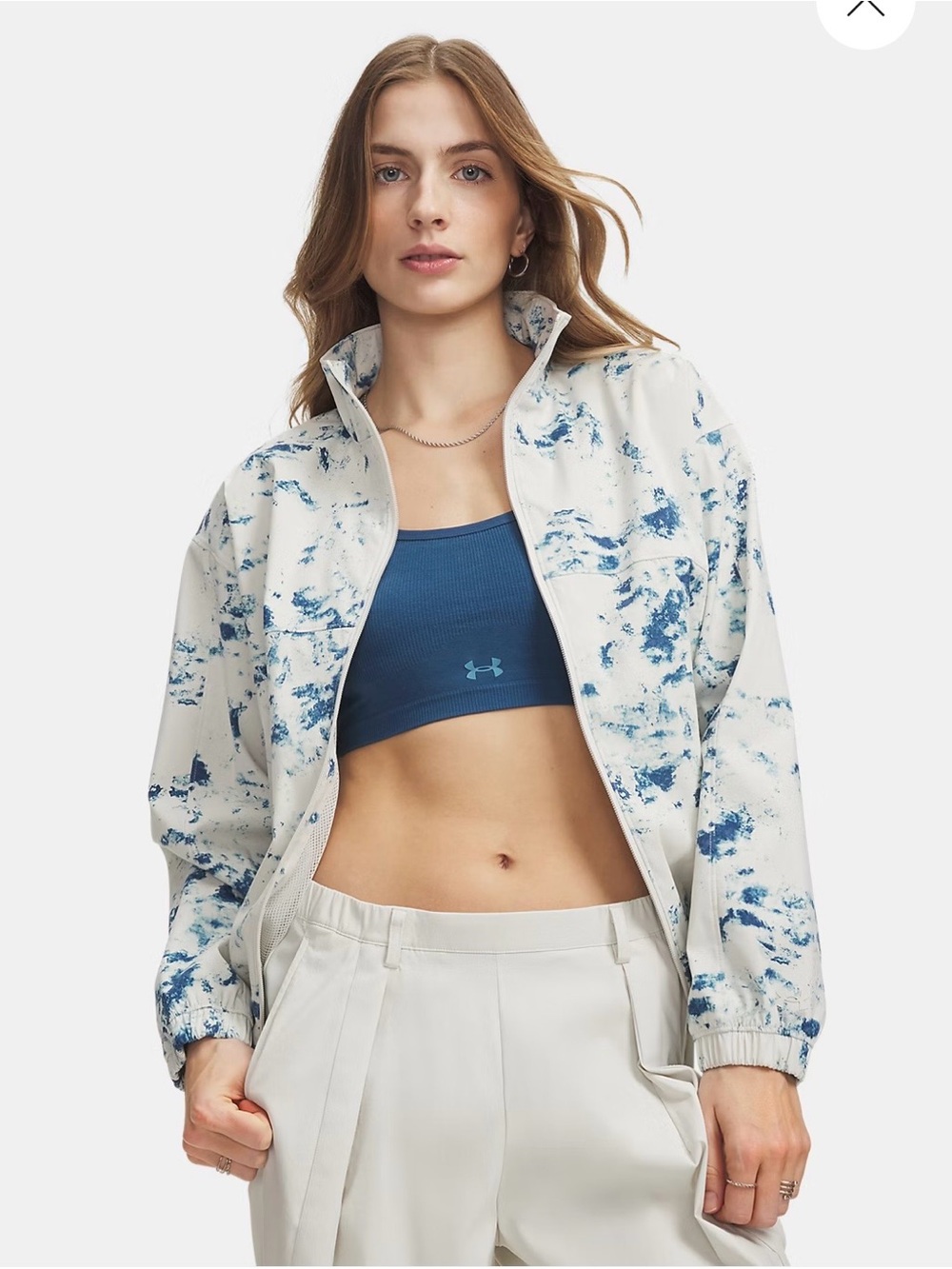 NWT S Under Armour Unstoppable
Woven Printed Jacket Summit White /
Wham Blue